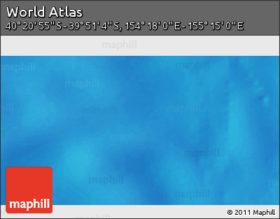 Shaded Relief 3D Map of the Area around 40° 6' 0" S, 154° 46' 30" E