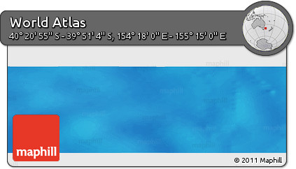 Physical Panoramic Map of the Area around 40° 6' 0" S, 154° 46' 30" E