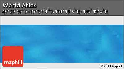 Physical Panoramic Map of the Area around 40° 6' 0" S, 154° 46' 30" E