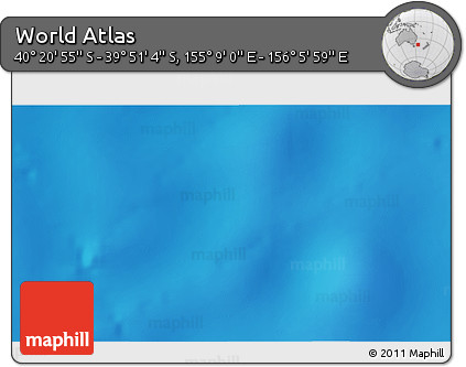 Shaded Relief 3D Map of the Area around 40° 6' 0" S, 155° 37' 30" E