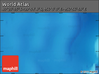 Physical Map of the Area around 40° 6' 0" S, 156° 28' 29" E