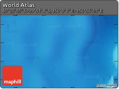 Physical Map of the Area around 40° 6' 0" S, 156° 28' 29" E