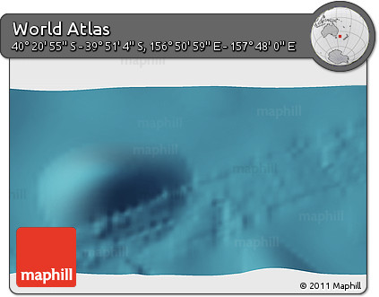 Satellite 3D Map of the Area around 40° 6' 0" S, 157° 19' 29" E