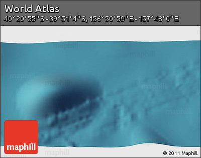 Satellite 3D Map of the Area around 40° 6' 0" S, 157° 19' 29" E