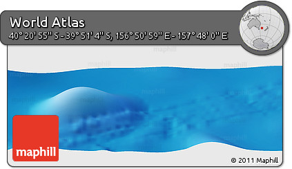Shaded Relief Panoramic Map of the Area around 40° 6' 0" S, 157° 19' 29" E
