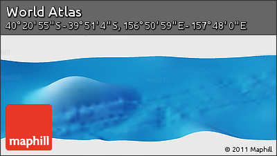 Shaded Relief Panoramic Map of the Area around 40° 6' 0" S, 157° 19' 29" E