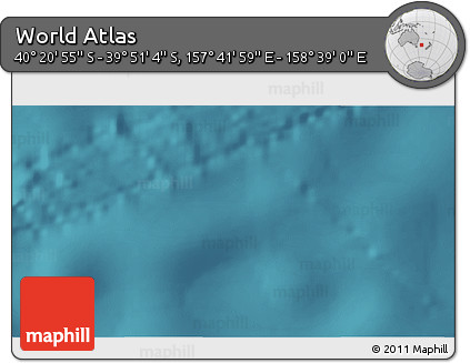 Satellite 3D Map of the Area around 40° 6' 0" S, 158° 10' 30" E