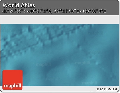 Satellite 3D Map of the Area around 40° 6' 0" S, 158° 10' 30" E