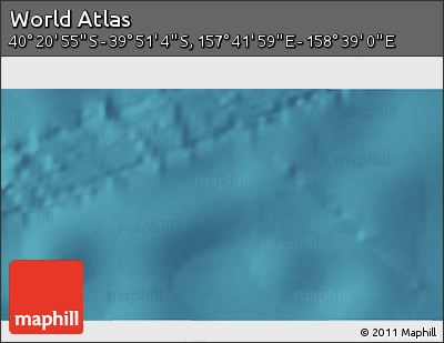 Satellite 3D Map of the Area around 40° 6' 0" S, 158° 10' 30" E