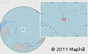Gray Location Map of the area around 40° 6' 0" S, 158° 52' 30" W, hill shading