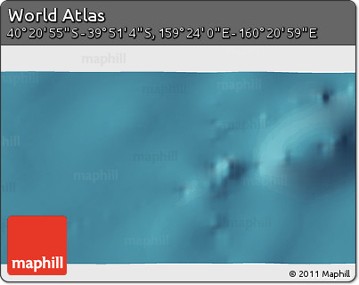 Satellite 3D Map of the Area around 40° 6' 0" S, 159° 52' 30" E