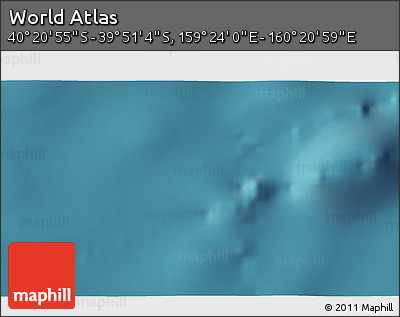 Satellite 3D Map of the Area around 40° 6' 0" S, 159° 52' 30" E