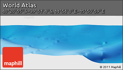 Physical Panoramic Map of the Area around 40° 6' 0" S, 15° 22' 30" E