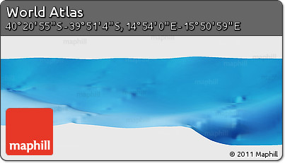 Physical Panoramic Map of the Area around 40° 6' 0" S, 15° 22' 30" E