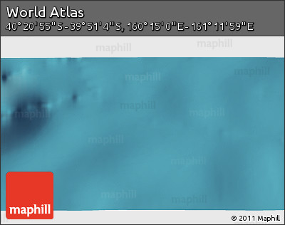 Satellite 3D Map of the Area around 40° 6' 0" S, 160° 43' 29" E