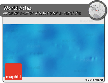 Physical 3D Map of the Area around 40° 6' 0" S, 161° 34' 29" E