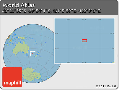 Savanna Style Location Map of the Area around 40° 6' 0" S, 161° 34' 29" E