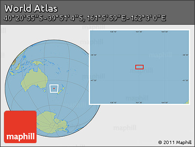 Savanna Style Location Map of the Area around 40° 6' 0" S, 161° 34' 29" E