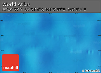 Physical Map of the Area around 40° 6' 0" S, 161° 34' 29" E