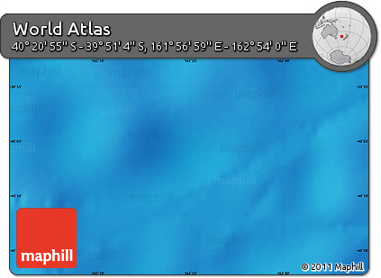Physical Map of the Area around 40° 6' 0" S, 162° 25' 30" E