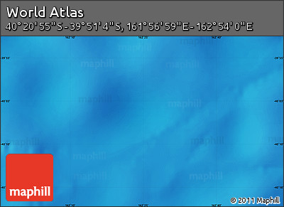 Physical Map of the Area around 40° 6' 0" S, 162° 25' 30" E