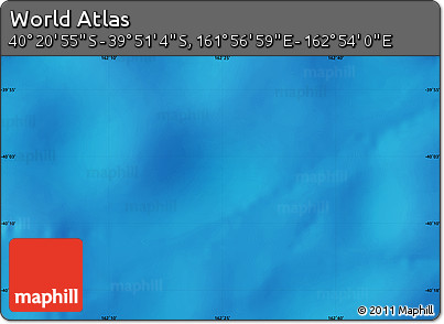 Physical Map of the Area around 40° 6' 0" S, 162° 25' 30" E