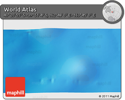 Shaded Relief 3D Map of the Area around 40° 6' 0" S, 163° 16' 30" E