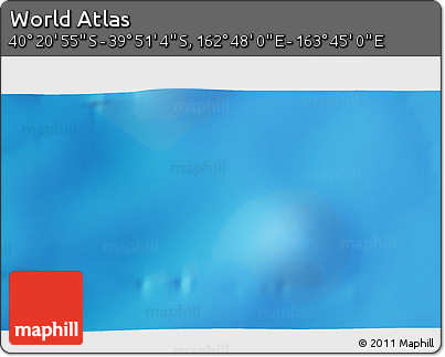 Shaded Relief 3D Map of the Area around 40° 6' 0" S, 163° 16' 30" E