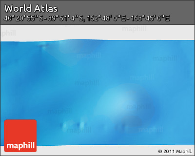 Shaded Relief 3D Map of the Area around 40° 6' 0" S, 163° 16' 30" E