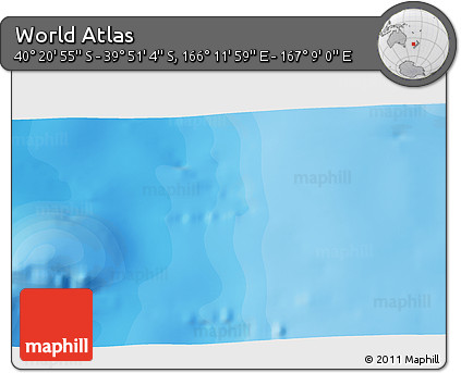 Political 3D Map of the Area around 40° 6' 0" S, 166° 40' 30" E