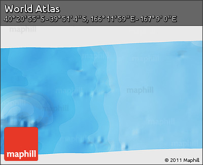 Political 3D Map of the Area around 40° 6' 0" S, 166° 40' 30" E