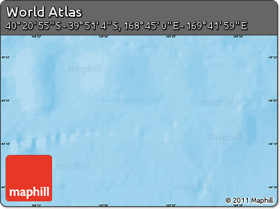 Physical Map of the Area around 40° 6' 0" S, 169° 13' 29" E