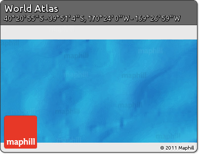 Physical 3D Map of the Area around 40° 6' 0" S, 169° 55' 30" W