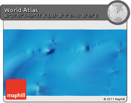 Shaded Relief 3D Map of the Area around 40° 6' 0" S, 16° 13' 30" E