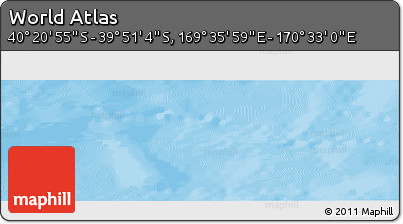 Physical Panoramic Map of the Area around 40° 6' 0" S, 170° 4' 29" E