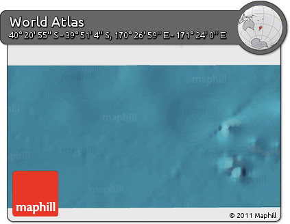 Satellite 3D Map of the Area around 40° 6' 0" S, 170° 55' 30" E