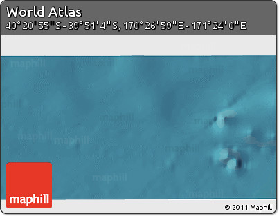 Satellite 3D Map of the Area around 40° 6' 0" S, 170° 55' 30" E