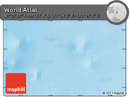 Physical Map of the Area around 40° 6' 0" S, 171° 46' 30" E