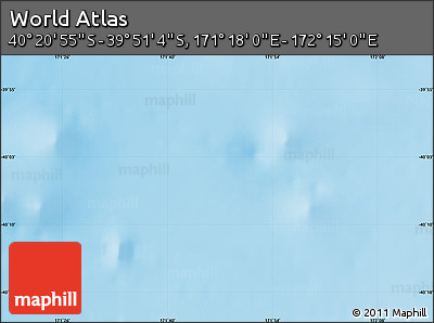 Physical Map of the Area around 40° 6' 0" S, 171° 46' 30" E