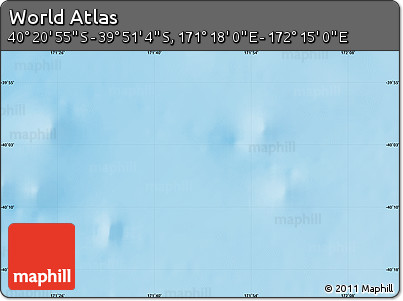 Physical Map of the Area around 40° 6' 0" S, 171° 46' 30" E