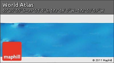 Physical Panoramic Map of the Area around 40° 6' 0" S, 173° 19' 29" W