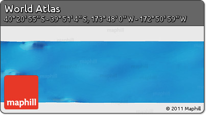 Physical Panoramic Map of the Area around 40° 6' 0" S, 173° 19' 29" W