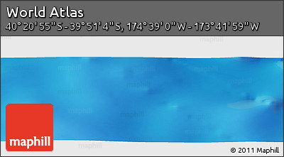 Shaded Relief Panoramic Map of the Area around 40° 6' 0" S, 174° 10' 30" W