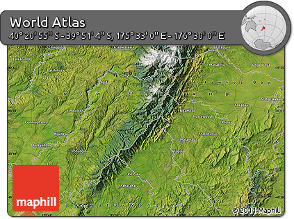 Satellite Map of the Area around 40° 6' 0" S, 176° 1' 30" E