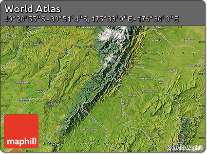 Satellite Map of the Area around 40° 6' 0" S, 176° 1' 30" E