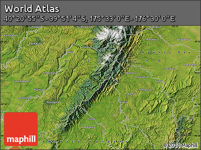 Satellite Map of the Area around 40° 6' 0" S, 176° 1' 30" E