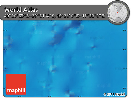 Physical Map of the Area around 40° 6' 0" S, 17° 4' 30" E