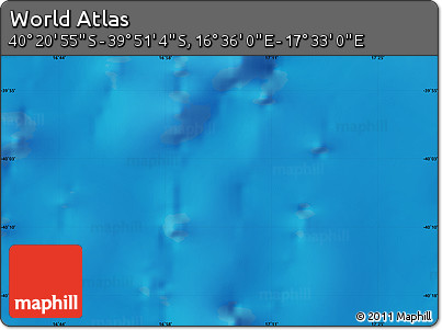 Physical Map of the Area around 40° 6' 0" S, 17° 4' 30" E