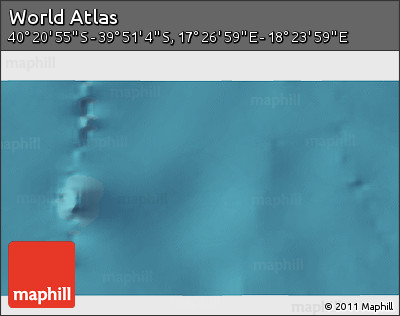 Satellite 3D Map of the Area around 40° 6' 0" S, 17° 55' 29" E