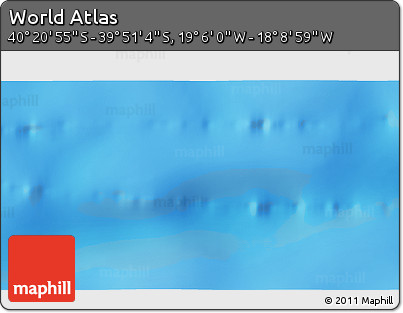 Physical 3D Map of the Area around 40° 6' 0" S, 18° 37' 30" W